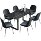 Modern 1/5/7 Pieces Dining Set Sintered Stone Dining Table with Leather Chairs Clearhalo 'Dining Room Sets' 'Dining Tables & Seating' 'dining_room_set' 'furn' 'furn_dining_room_set' 'Furniture' 'furniture_dining_room_set' 'Kitchen & Dining Furniture' 1200x1200_eb032643-953c-4924-9e41-ea19ea883f4e