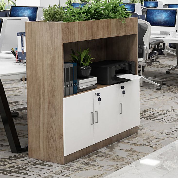 Archivo de estantes de almacenamiento lateral Bloqueo de madera Archivo moderno