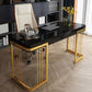Escritorio de madera artificial escritorio rectangular Glam Office Desk 1 Cajón