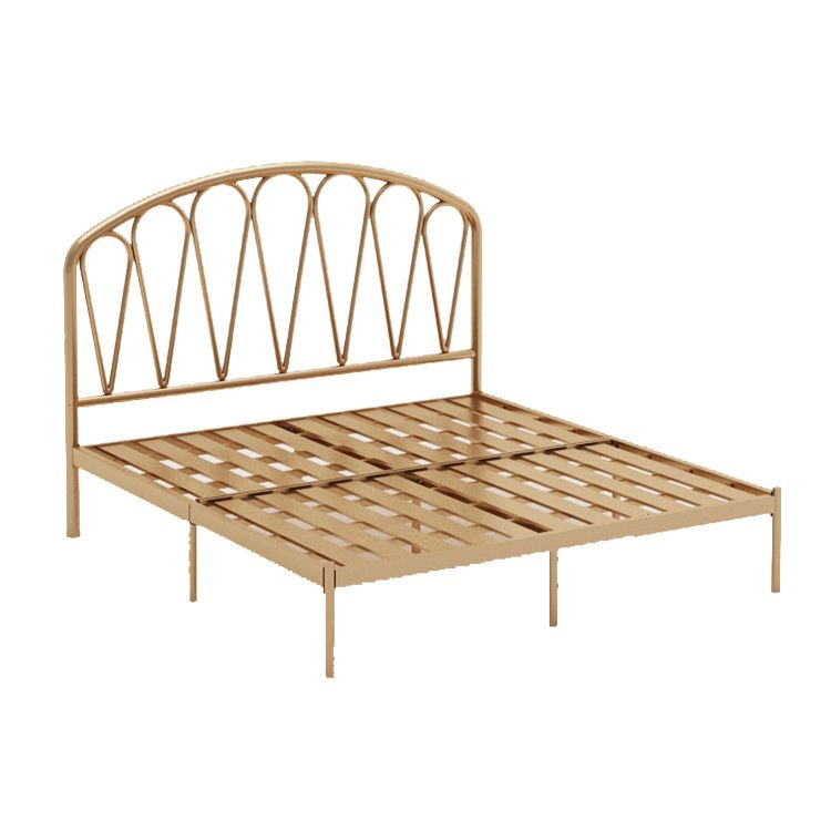 Glam Metallic open-frame bed met gebogen hoofdeinde, 45,3 "Tall