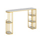 Indoor Stone Sled Cocktail Bar Table Modern Fixed Table Storage Bar Height Table Clearhalo 'Bar Furniture' 'Bar Tables' 'bar_tables' 'Furniture' 'furniture_bar_tables' 'Kitchen & Dining Furniture' 'kitchen&dining_furn' 'kitchen' 1200x1200_eb0848ed-59e3-454d-a530-ee0a822d54c5