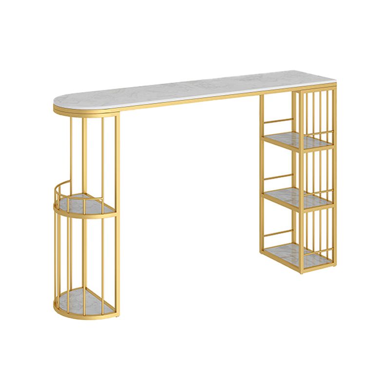 Indoor Stone Sled Cocktail Bar Table Modern Fixed Table Storage Bar Height Table Clearhalo 'Bar Furniture' 'Bar Tables' 'bar_tables' 'Furniture' 'furniture_bar_tables' 'Kitchen & Dining Furniture' 'kitchen&dining_furn' 'kitchen' 1200x1200_eb0848ed-59e3-454d-a530-ee0a822d54c5