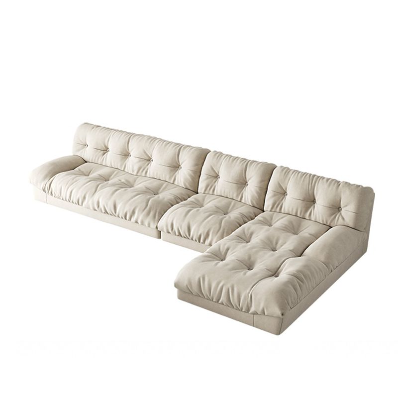 Tufted Backrest Sectional Sponge Padded Armless Off-white Sofa Clearhalo 'furn' 'furn_sectionals' 'Furniture' 'Living Room Furniture' 'Sectionals' 1200x1200_eb088848-f81a-43f7-8641-25510968396a