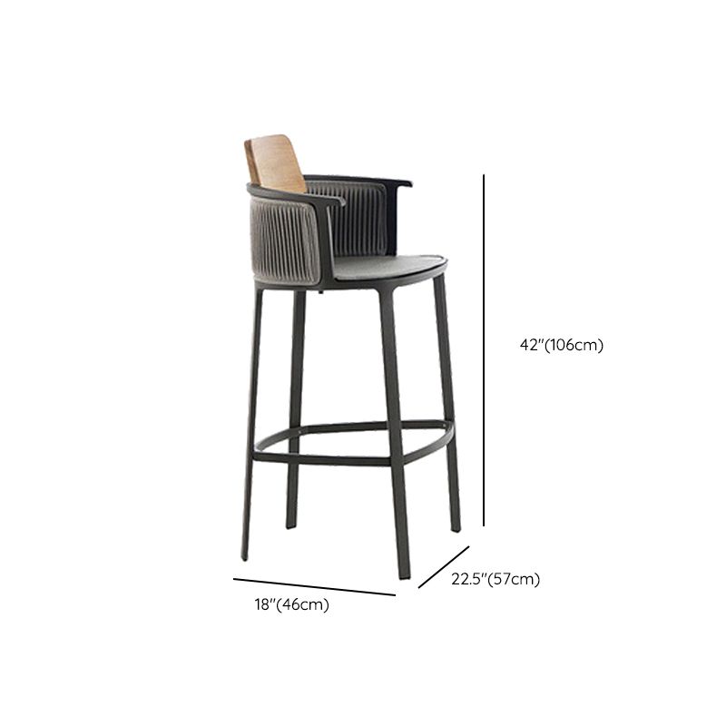 Indoor Living Room Bar Stool Upholstered Bar Stool with Footrest