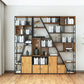 Metal and Wooden Shelf Bookcase with Doors Modern Bookshelf for Office Clearhalo 'Bookcases' 'furn' 'furn_bookcases' 'Furniture' 'furniture_bookcases' 'Office Furniture' 1200x1200_eb0d50d2-4cb7-4ae0-bfd4-d7381eb6848c