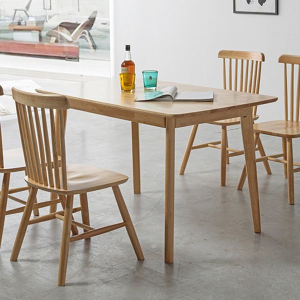 Oak Solid Wood Dining Table Modern Rectangle Dining Table in Natural