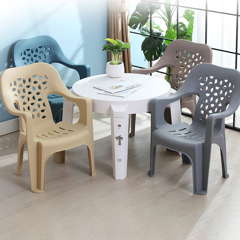 Modern Style Dining Side Chair Plastic Open Back Dining Arm Side Chair Clearhalo ' kitchen&dining_furn' 'Dining Chairs' 'Dining Tables & Seating' 'dining_chair' 'furn' 'furn_dining_chair' 'Furniture' 'furniture_dining_chair' 'Kitchen & Dining Furniture' 'kitchen' 1200x1200_eb0da1dc-095a-48ae-a7c2-6e7895575e2a