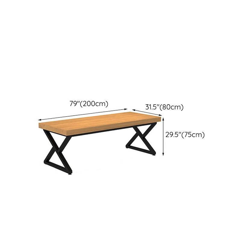 Pine Solid Wood Dining Table Industrial Rectangle Table with Double Pedestal Clearhalo 'Dining Tables & Seating' 'Dining Tables' 'dining_table' 'furn' 'furn_dining_table' 'Furniture' 'Kitchen & Dining Furniture' 1200x1200_eb0e02d3-783b-46c1-a697-a2b11ab16e66