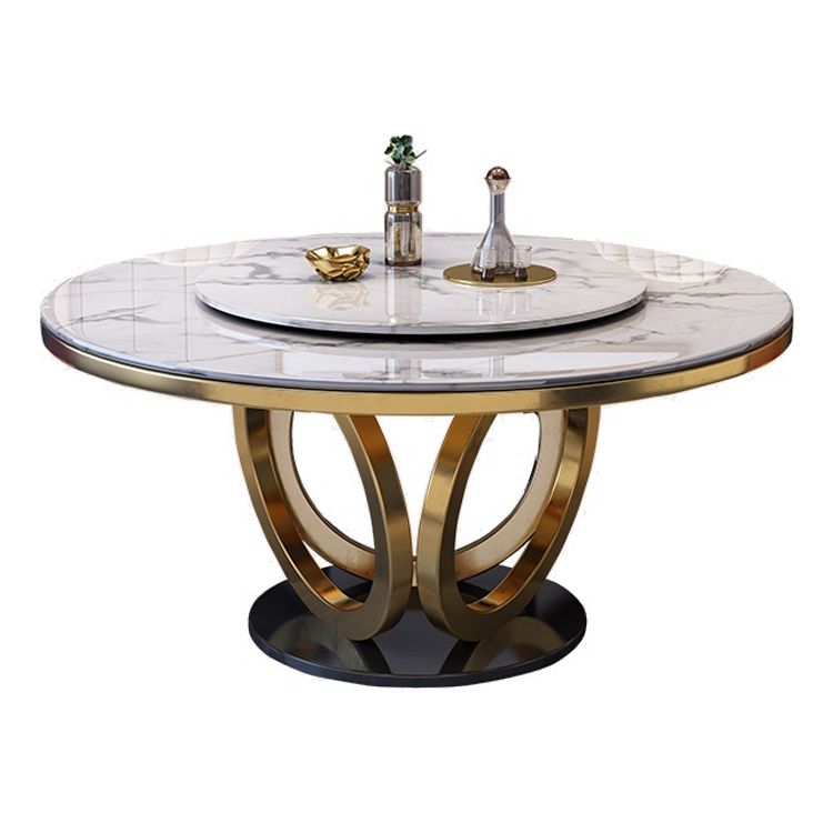 Metal Modern Round Indoor Table Sintered Stone Table for Kitchen and Dining Room Clearhalo ' dining_table' 'Dining Tables & Seating' 'Dining Tables' 'furn' 'furn_dining_table' 'Furniture' 'furniture_dining_table' 'Kitchen & Dining Furniture' 'kitchen&dining_furn' 'kitchen' 'kitchen_dining_table' 1200x1200_eb0edcec-d7de-417a-80c6-70bdae785acf