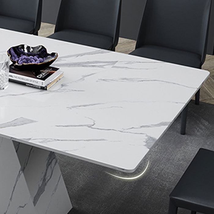 Modern Dining Set 1/4/5/6 Pcs Sintered Stone Dining Table with Side Chairs Clearhalo 'Dining Room Sets' 'Dining Tables & Seating' 'dining_room_set' 'furn' 'furn_dining_room_set' 'Furniture' 'Kitchen & Dining Furniture' 1200x1200_eb102162-433a-46bf-8538-8896e235db9c