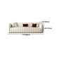 Beige eigentijdse bank met kussens faux lederen smoking tuxedo arm bank