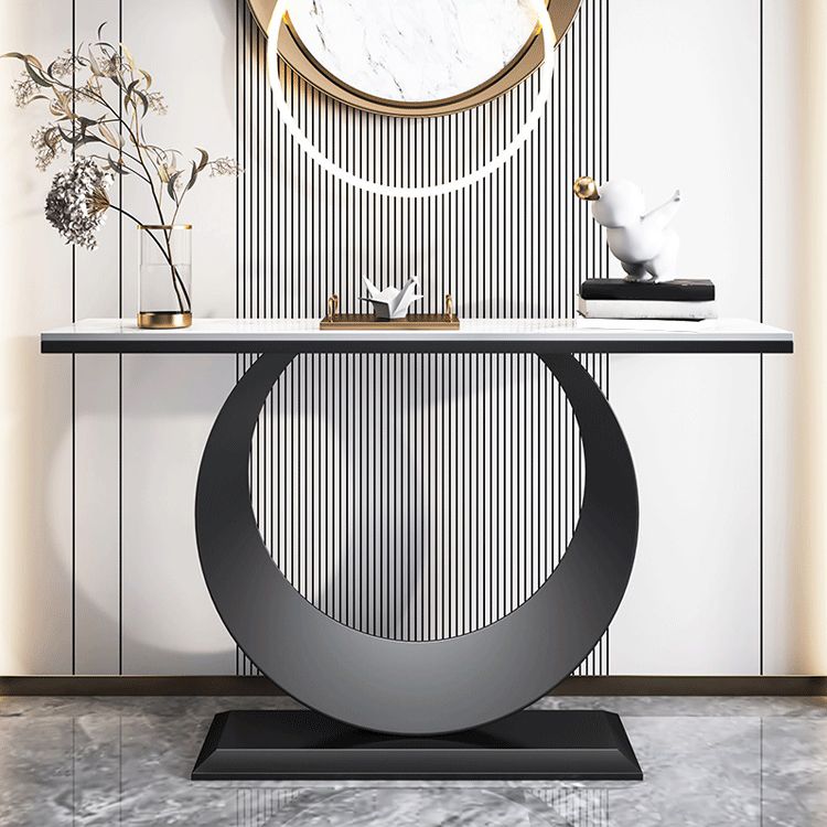 Console rettangolare glam Tabella 31,5 "Tavolo di accento in pietra alta per Hall