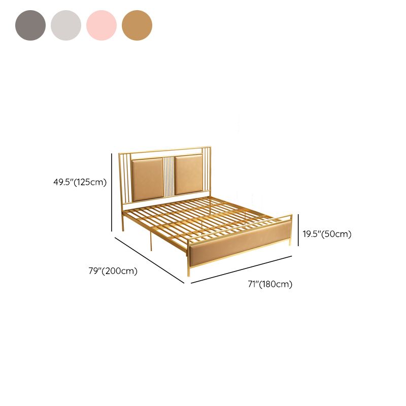 Glam-bed met rechthoek open frame hoofdeinde en voetbord in ijzer