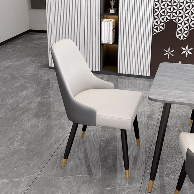 Scandinavian Design Upholstered Armless Dining Chairs Solid Back Dining Side Chair Clearhalo ' kitchen&dining_furn' 'Dining Chairs' 'Dining Tables & Seating' 'dining_chair' 'furn' 'furn_dining_chair' 'Furniture' 'furniture_dining_chair' 'Kitchen & Dining Furniture' 'kitchen' 1200x1200_eb1638ec-12b6-42ec-9018-3112ab6bd053