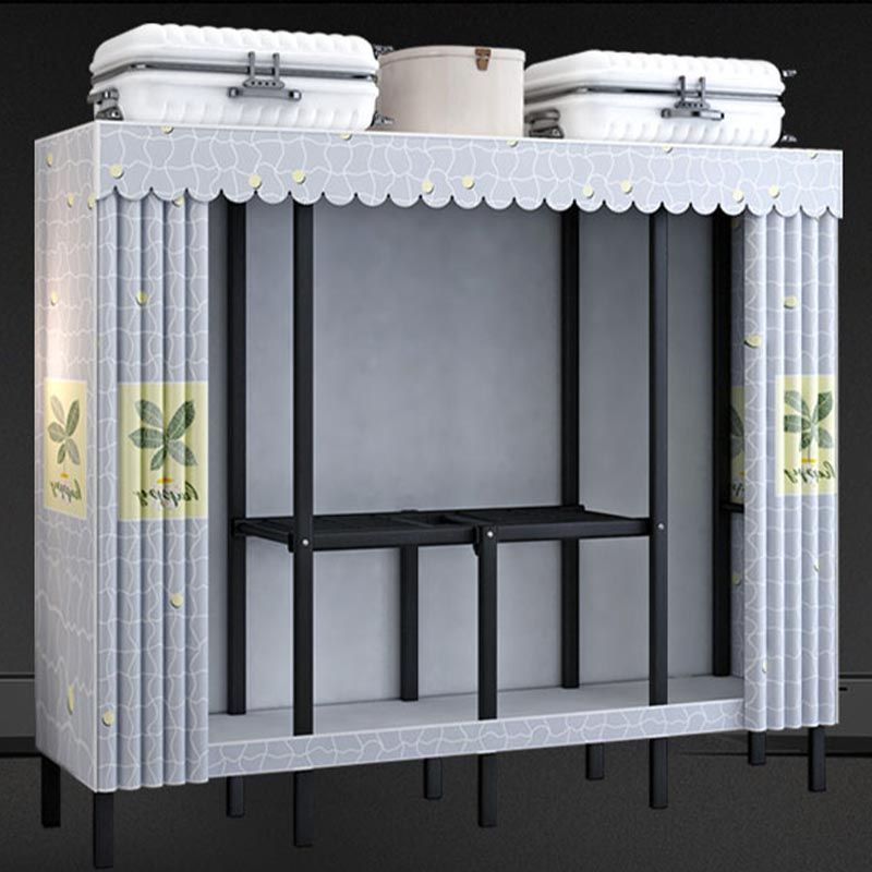 Armario de metal y tela Estilo industrial de dormitorio Rectangular Armario