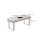 Rectangular Shaped Office Desk 2 Legs Writing Desk in White for Home
