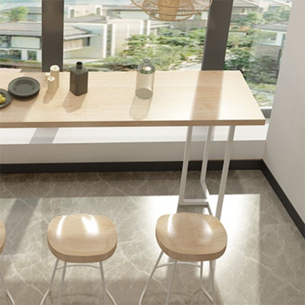 Juego de mesa de Bar de madera maciza, mesa de Bar rectangular moderna de 1/2/5/6 piezas con taburetes sin respaldo