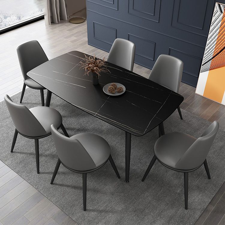 Industrial Style Stone Dining Table 4 Legs Dining Site Table for Dining Room Clearhalo ' dining_table' 'Dining Tables & Seating' 'Dining Tables' 'furn' 'furn_dining_table' 'Furniture' 'furniture_dining_table' 'Kitchen & Dining Furniture' 'kitchen&dining_furn' 'kitchen' 'kitchen_dining_table' 1200x1200_eb17f11d-a751-4719-a58e-f0f08382741d