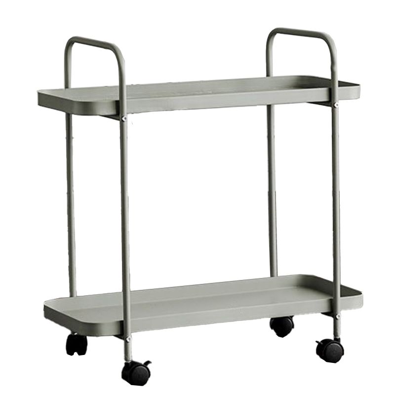 Mesa lateral de mediados de siglo con estantes de metal bandeja geométrica mesa de esquina superior