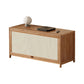 Console scandinave en bambou avec rangement fermé et portes