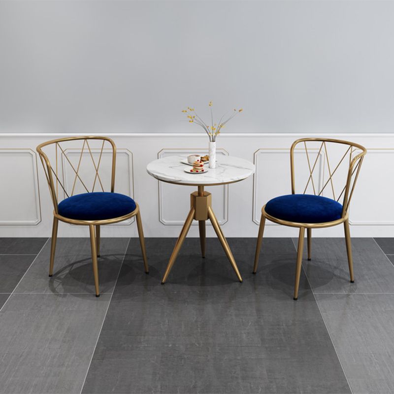 Glam Velvet Dining Room Chair Armless Metal Dining Room Chairs for Home Use Clearhalo ' kitchen&dining_furn' 'Dining Chairs' 'Dining Tables & Seating' 'dining_chair' 'furn' 'furn_dining_chair' 'Furniture' 'furniture_dining_chair' 'Kitchen & Dining Furniture' 'kitchen' 1200x1200_eb1ade4e-29ed-4480-a237-56bf3667e7b7