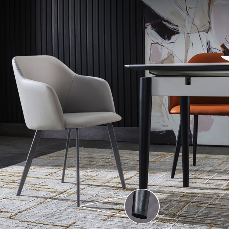 Industrial Metal Dining Room Chairs Arm Leather Dining Chairs for Home Use Clearhalo ' kitchen&dining_furn' 'Dining Chairs' 'Dining Tables & Seating' 'dining_chair' 'furn' 'furn_dining_chair' 'Furniture' 'furniture_dining_chair' 'Kitchen & Dining Furniture' 'kitchen' 1200x1200_eb1c126c-b4cf-437d-8eee-1e56dc2ff4fb