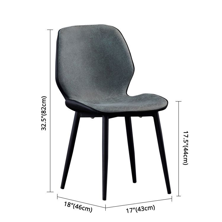 Modern Leather Armless Dining Chairs Wingback Side Chair with Black Legs Clearhalo ' kitchen&dining_furn' 'Dining Chairs' 'Dining Tables & Seating' 'dining_chair' 'furn' 'furn_dining_chair' 'Furniture' 'furniture_dining_chair' 'Kitchen & Dining Furniture' 'kitchen' 1200x1200_eb1c5baf-e4b5-49d4-8c62-e531d711bbab