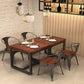Industrial Rectangle Dining Room Table Solid Wood Trestle Base Dining Table