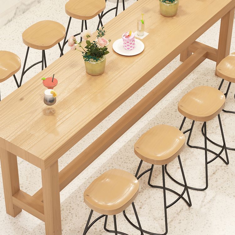 Natural Solid Wood Pub/Bar Table Modern Rectangle Footrest Counter-height Pub Table Clearhalo 'Bar Furniture' 'Bar Tables' 'bar_tables' 'furn' 'furn_bar_tables' 'Furniture' 'furniture_bar_tables' 'Kitchen & Dining Furniture' 'kitchen&dining_furn' 'kitchen' 1200x1200_eb1e6fa0-689c-484a-b111-4aa8c9295e19