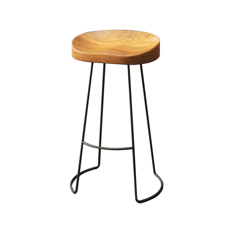 Coffee Shop Industrial Wood Barstool Metal Pedstal Bar Stool with Pedal Clearhalo 'Bar Furniture' 'Bar Stools' 'bar_stools' 'furn' 'furn_bar_stools' 'Furniture' 'Kitchen & Dining Furniture' 1200x1200_eb1f2ae0-8d4b-472b-b014-ac64b609425e