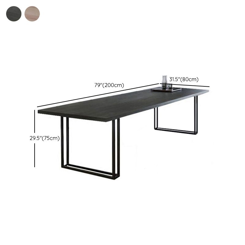 Table de dîner industrielle rectangulaire, salle à manger, table de salle à manger en bois massif