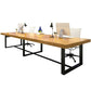 Metal Industrial Rectangle Dining Table Pine Solid Wood Top Table with Trestle Base Clearhalo ' dining_table' 'Dining Tables & Seating' 'Dining Tables' 'furn' 'furn_dining_table' 'Furniture' 'furniture_dining_table' 'Kitchen & Dining Furniture' 'kitchen&dining_furn' 'kitchen' 'kitchen_dining_table' 1200x1200_eb203756-5d15-415a-a687-f8593a73c093