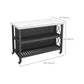 Carrello del carrello in cucina rotolante con top marmo/pietra e carrello da cucina a base di ferro in nero