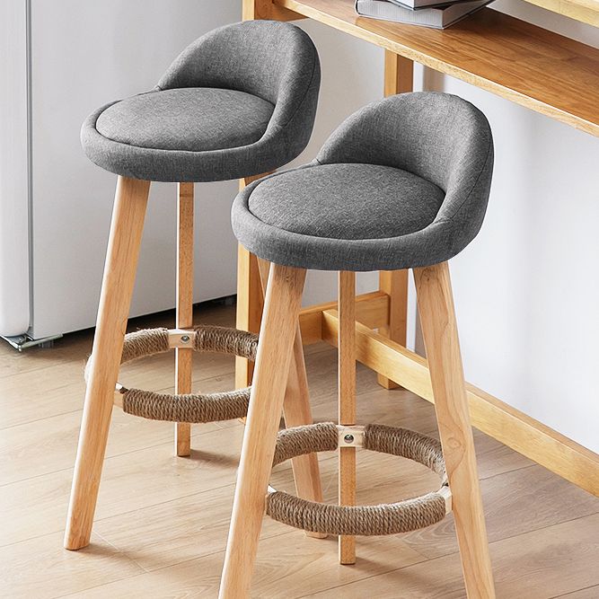 Scandinavia Style Bar-stool Wooden Legs Round Seat with Low Back Barstool Clearhalo 'Bar Furniture' 'Bar Stools' 'bar_stools' 'furn' 'furn_bar_stools' 'furniture_bar_stools' 'Kitchen & Dining Furniture' 'kitchen&dining_furn' 'kitchen' 'kitchen_furn' Furniture' 1200x1200_eb21ea9c-bd9d-4905-a180-e7a48e24a1a6
