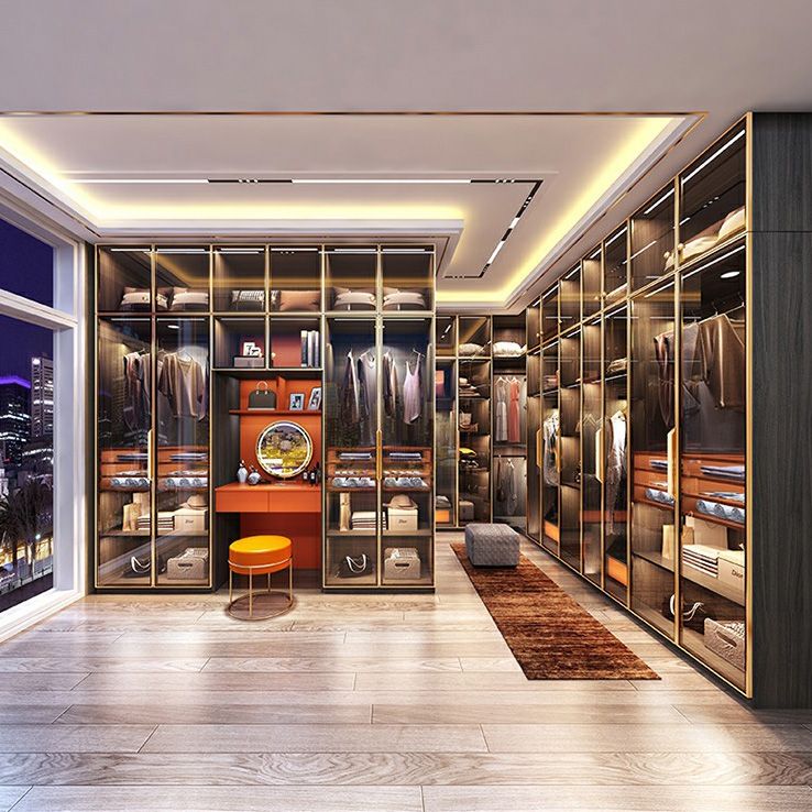 Modern Black Wardrobe for Home Mirrored Finish Cabinet with Glass Doors Clearhalo 'Armoires & Wardrobes' 'armoires_wardrobes' 'Bedroom Furniture' 'furn' 'furn_armoires_wardrobes' 'Furniture' 1200x1200_eb22360e-41e0-473f-baf7-98354c986235