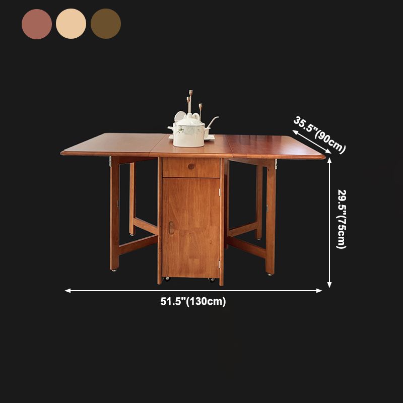 Mid-Century Modern Dining Table Rectangle Solid Wood Drop-Leaf Dining Table for Home Use Clearhalo ' dining_table' 'Dining Tables & Seating' 'Dining Tables' 'furn' 'furn_dining_table' 'Furniture' 'furniture_dining_table' 'Kitchen & Dining Furniture' 'kitchen&dining_furn' 'kitchen' 'kitchen_dining_table' 1200x1200_eb226288-9cde-48c7-8abd-ddce115d5099