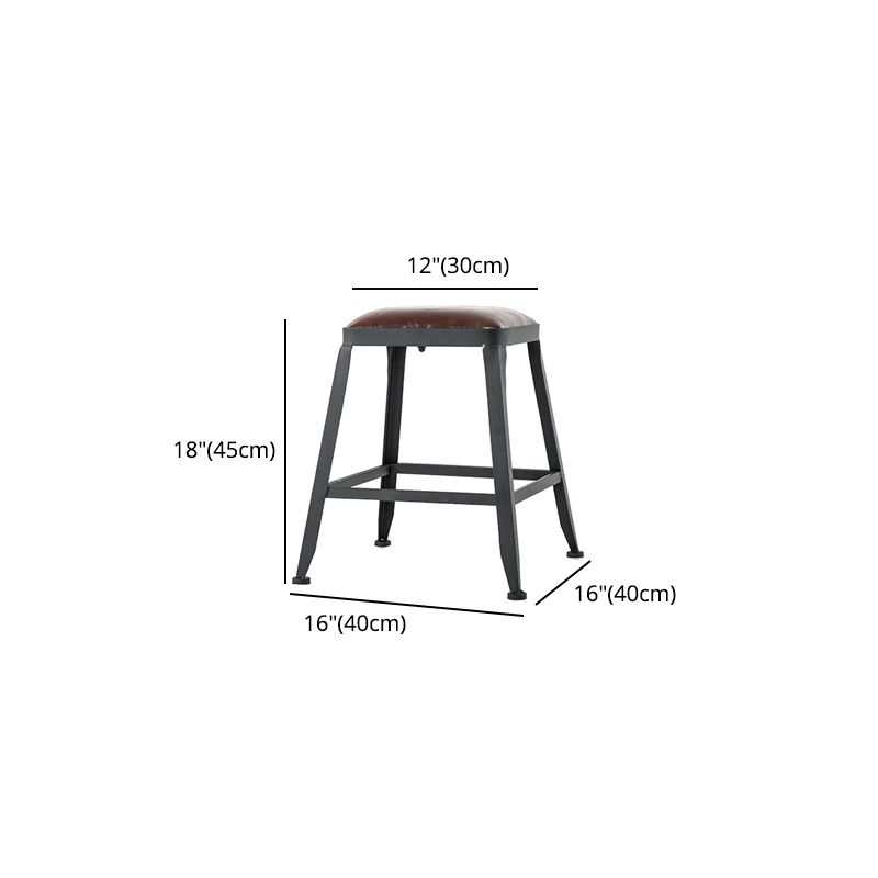Industrial Leather Bar and Counter Stool Square Stool with 4 Legs Clearhalo 'Bar Furniture' 'Bar Stools' 'bar_stools' 'furn' 'furn_bar_stools' 'Furniture' 'Kitchen & Dining Furniture' 1200x1200_eb22c02b-5f9e-414f-9467-bb82155a381c