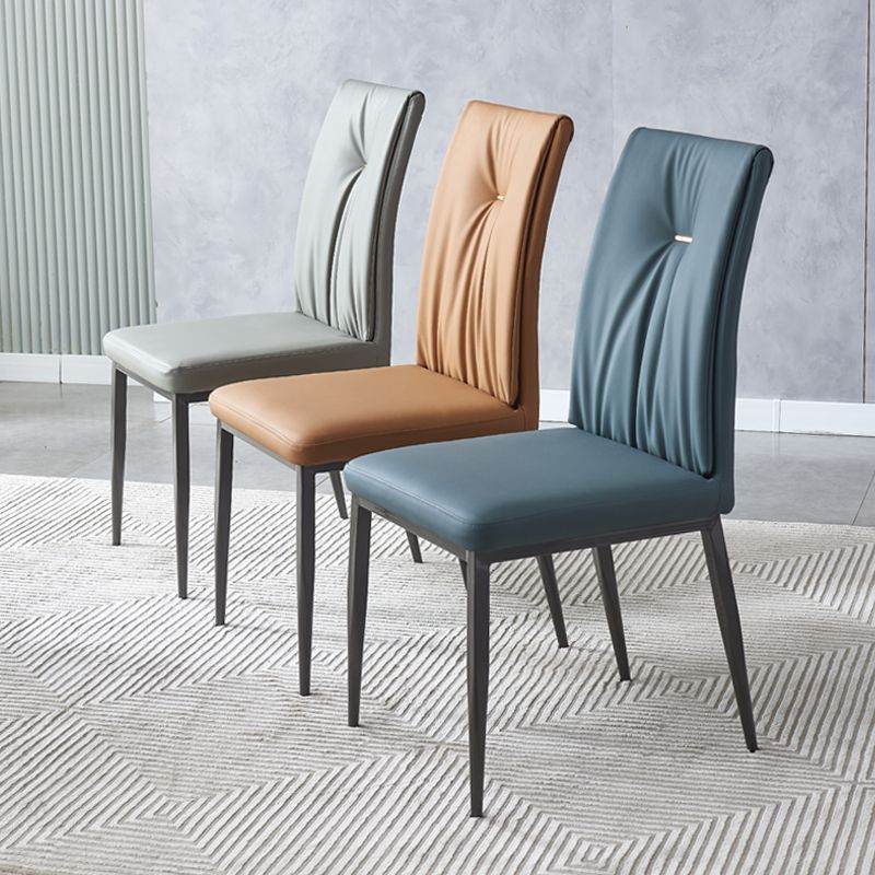 Industrial Metal Dining Room Chairs Leather Armless Dining Chairs for Home Use Clearhalo ' kitchen&dining_furn' 'Dining Chairs' 'Dining Tables & Seating' 'dining_chair' 'furn' 'furn_dining_chair' 'Furniture' 'furniture_dining_chair' 'Kitchen & Dining Furniture' 'kitchen' 1200x1200_eb23eb94-181a-49f5-a2b7-9e9916bc446d