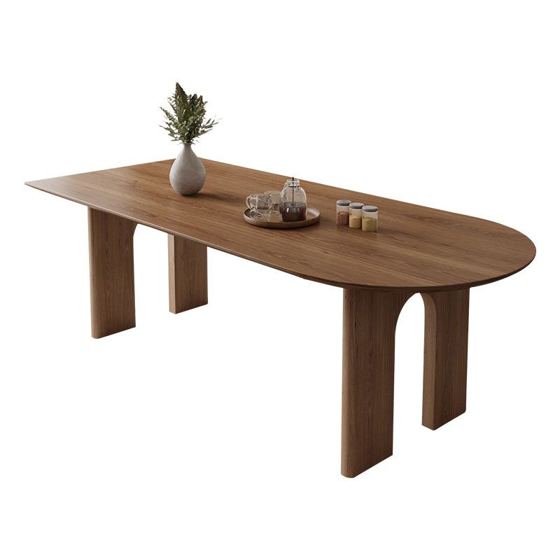 Table à manger de style moderne Table de dîner à 4 pieds en bois massif pour salle à manger