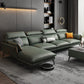 Modern Sofa & Chaise 4-seat Faux Leather Flared Arm Sectional