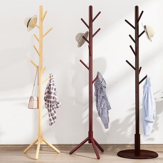 Albero della sala in legno medio secolo moderno albero indipendente con ganci