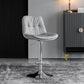 Industrial Metal Barstool Faux Leather Counter Stool With Chrome Base