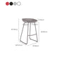 Contemporary Plastic Bar Stool Armless Dining Stool with Metal Base