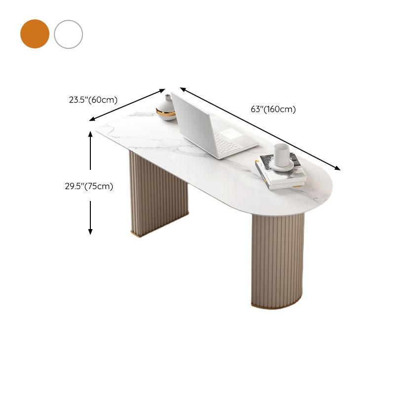 Glam Home Writing Desk Stone 23.6 "Brede kantoorbureau met benen