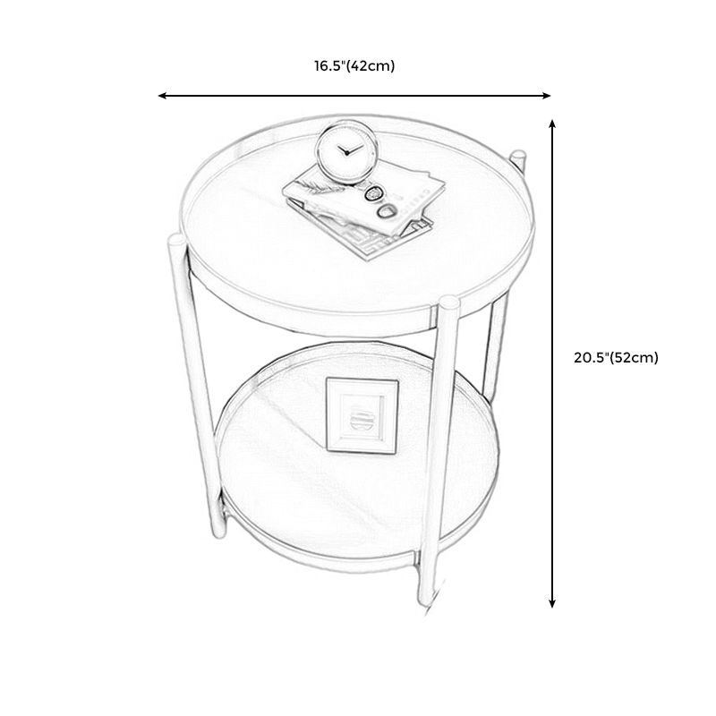 Modern Style Metal Table Top Metal Steel Base Round Side Table