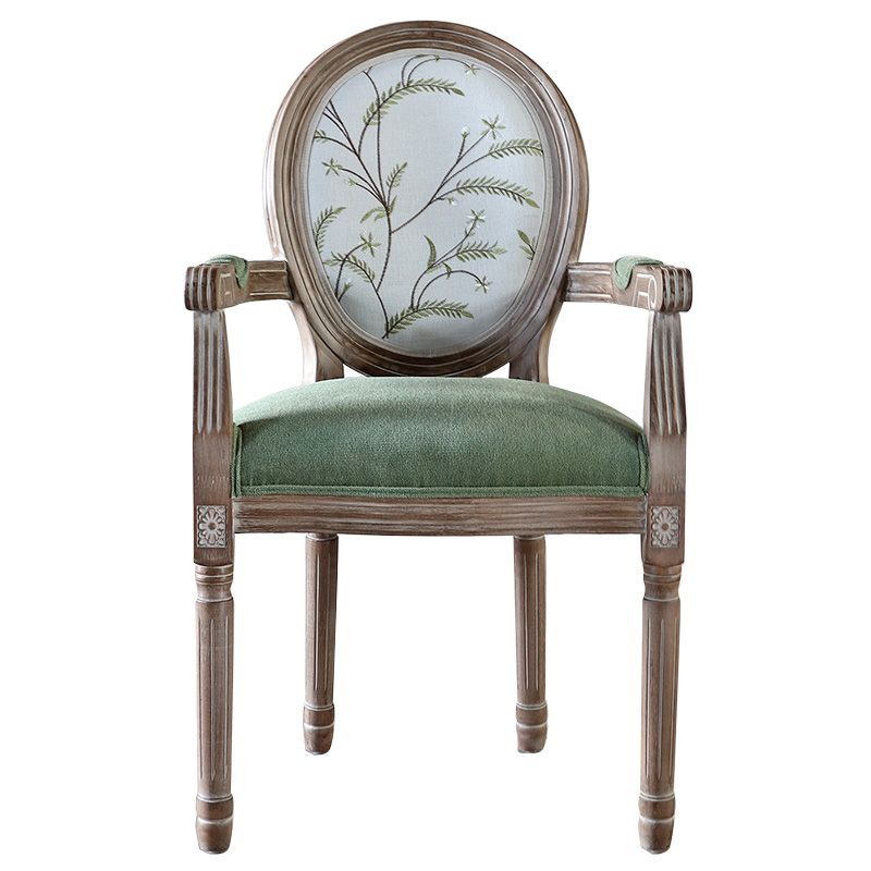 Country Style Dining Arm Chair King Louis Back Side Chair with 4 Wood Legs for Home Use Clearhalo ' kitchen&dining_furn' 'Dining Chairs' 'Dining Tables & Seating' 'dining_chair' 'furn' 'furn_dining_chair' 'Furniture' 'furniture_dining_chair' 'Kitchen & Dining Furniture' 'kitchen' 1200x1200_eb2a39c7-f43d-4a88-9d00-5f87f10d8949