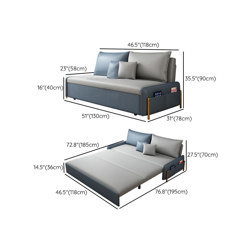 Eigentijdse stijl faux lederen armloos bankbed voor appartementgebruik
