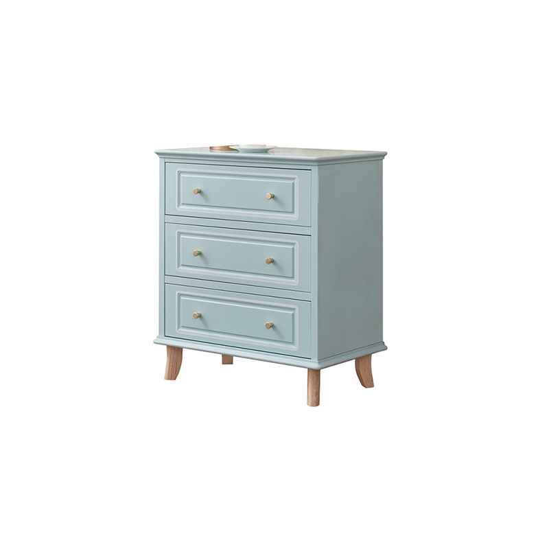 Cofre de acento de rectángulo de madera azul/ blanco contemporáneo con cajones