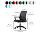 Moderne Fixed Arms Conference Chair Mesh Back Desk Chair für Büro