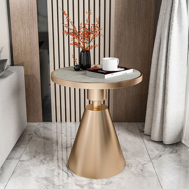 Glam Round Modern Block Side Table Sintered Stone Pedestal End Table Clearhalo 'Coffee & Accent Tables' 'End & Side Tables' 'end_side_table' 'end_side_tables' 'furn' 'furn_end_side_tables' 'Furniture' 'furniture_end_side_table' 'Living Room Furniture' 1200x1200_eb2b160e-7c36-4f6a-ab50-0bbce5aedb35